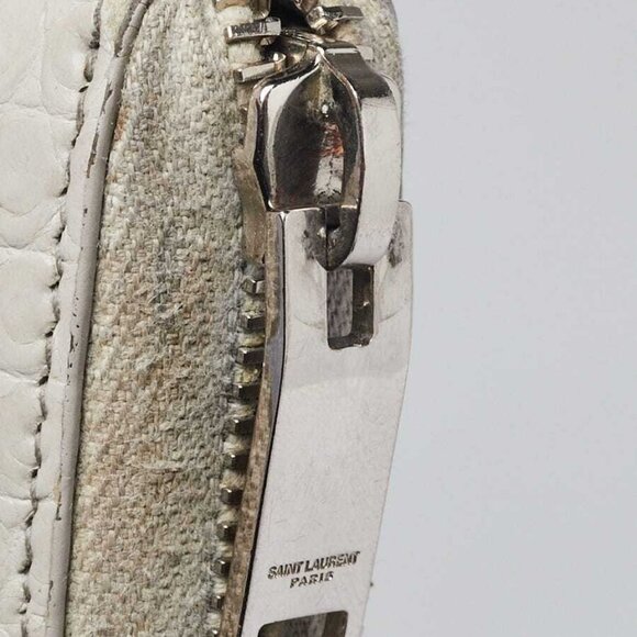 Yves Saint Laurent Grey Croc Embossed Leather Zippy Wallet - Picture 4 of 9